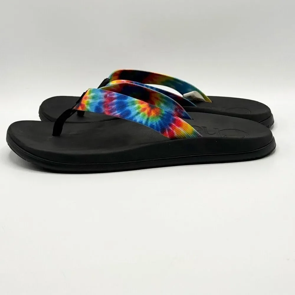 Chaco Chillos Flip Flops in Rainbow Tie Dye - Men’s US 12